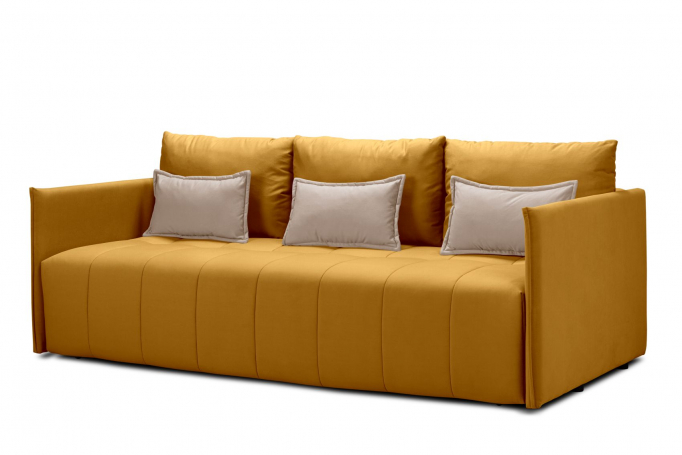 Диван-кровать "Чилетти" велюр горчичный