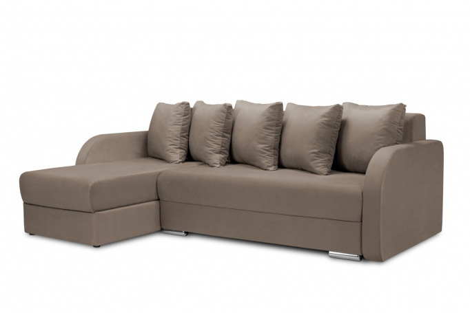 Угловой диван-кровать "Саванна" велюр бежевый