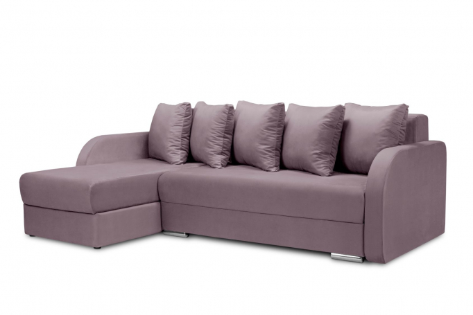 Угловой диван-кровать "Саванна" велюр лавандовый