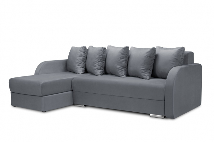 Угловой диван-кровать "Саванна" велюр серый