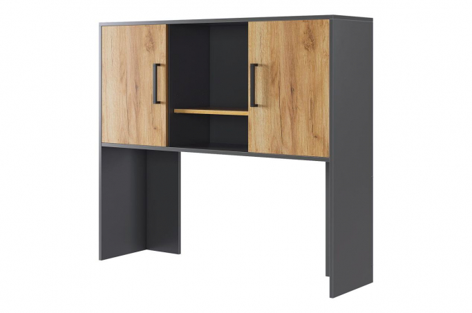 Надстройка стола компьютерного 1200 "Лайт-2" графит, дуб крафт золотой