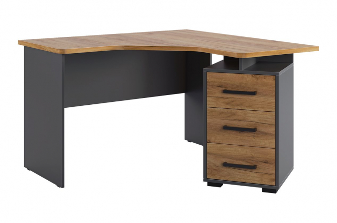 Стол компьютерный 1200 угловой "Лайт-2" графит, дуб крафт золотой