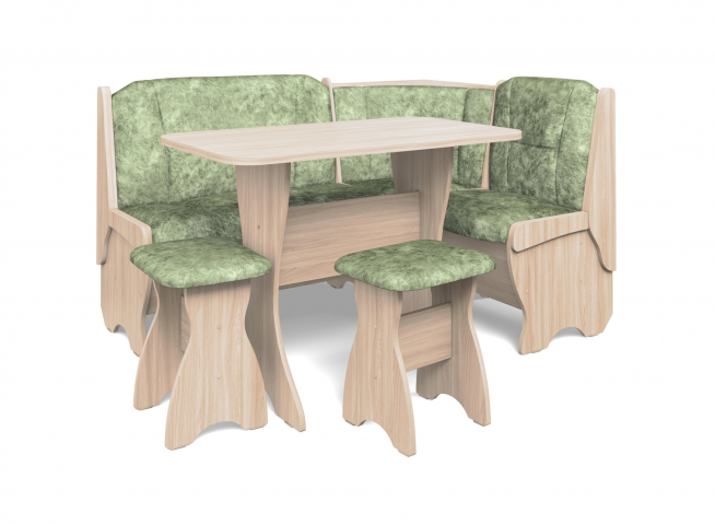 Кухонный набор "Орхидея" однотон, ясень, велюр мохито