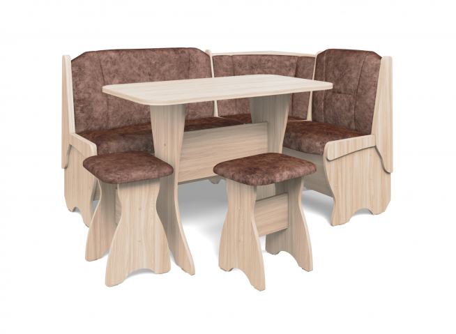 Кухонный набор "Орхидея" однотон, ясень, велюр коньяк