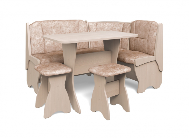 Кухонный набор "Орхидея" однотон, бодего светлый, велюр латте