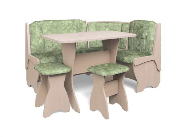 Кухонный набор "Орхидея" однотон, бодего светлый, велюр мохито