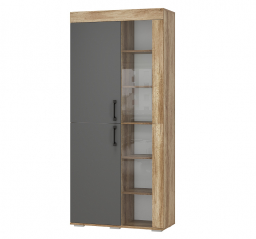 Шкаф многофункциональный "Прима" ШК-16, графит/дуб каньон