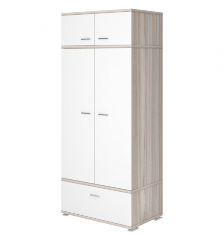 Шкаф двухстворчатый  "Домино  КС-20" белый жемчуг/нельсон