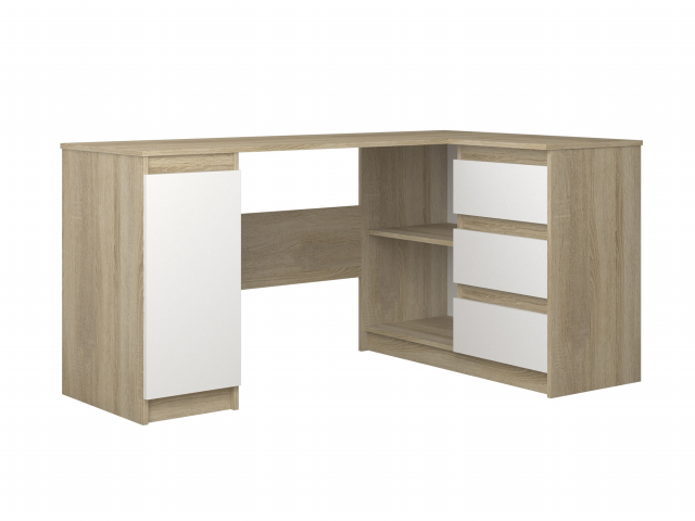 Стол компьютерный "Челси 2" дуб сонома, белый