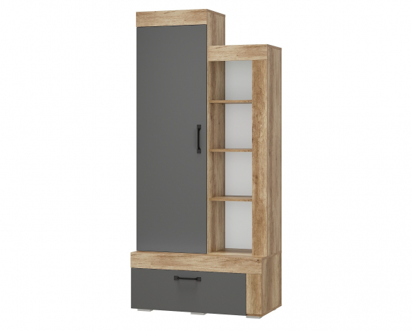 Шкаф многофункциональный "Прима" ШК-18, графит/дуб каньон