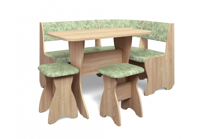 Кухонный набор "Тюльпан" однотон, дуб сонома, велюр мохито