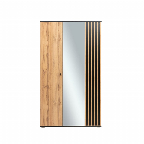 Шкаф для одежды 51.14 "Либерти" опора h (х)=20мм, дуб вотан/черный/зеркало
