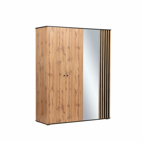 Шкаф для одежды 51.15 "Либерти" опора h (х)=20мм, дуб вотан/черный/зеркало