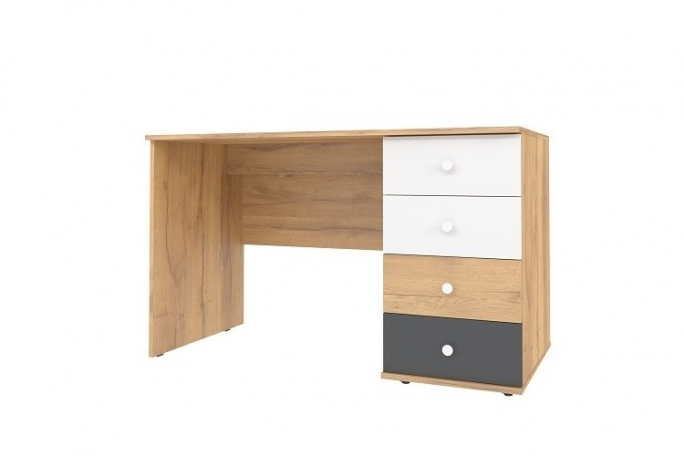 Стол письменный "Лойс 84", дуб золотистый/белый/графит
