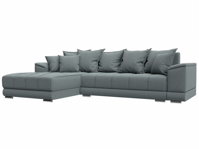 Угловой диван-кровать "НордСтар" левый угол, рогожка Амур серый, 122929L