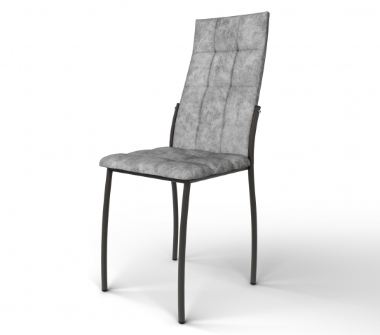 Стул "Волна" черный, велюр графит