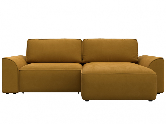 Угловой диван-кровать "Лига-048" НПБ, BRUT (БРУТ) 10 желтый, велюр, 128269