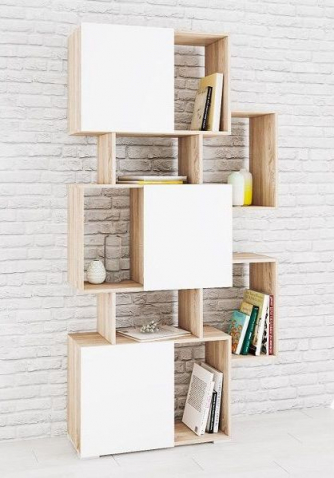 Стеллаж "Ромео-9" дуб сонома/белый