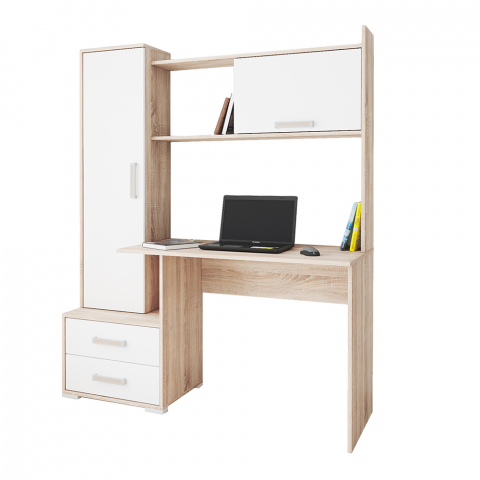 Компьютерный стол "Квартет-9" дуб сонома/белый