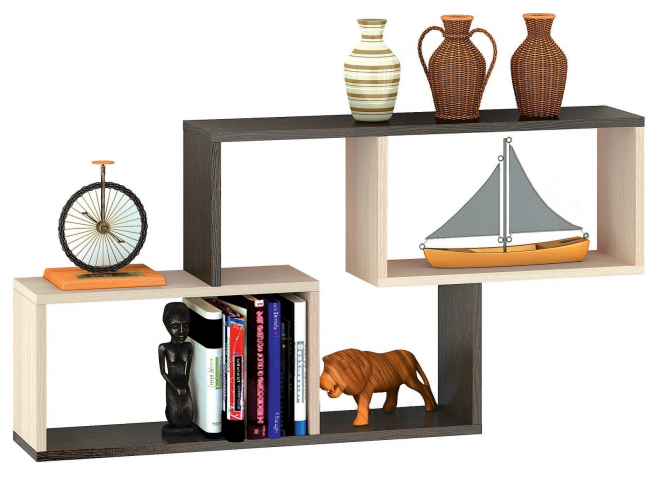 Полка навесная "ПН-3", венге/ясень анкор светлый