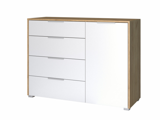 Комод "Соло 1-1" дуб крафт золотой/белый