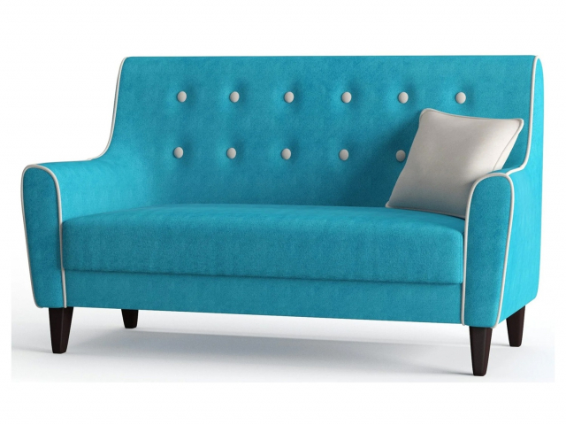 Диван прямой "Френсис", велюр Galaxy Azur (Галакси Азур)