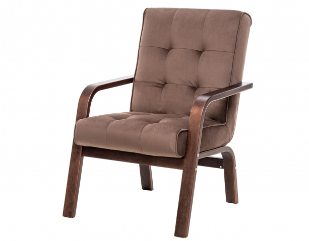 Кресло "Leset (Лесет) Модена" орех текстура, велюр V23, кант V23