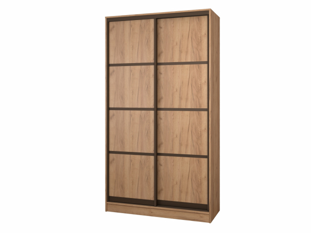 Шкаф-купе "Борнео-2-4" 2-х дверный, компоновка 2, дуб крафт золотой