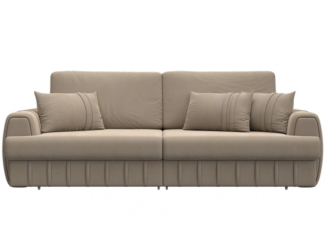 Диван-кровать "Лига-057" НПБ, SEVEN (СЕВЕН) 729 бежевый, велюр, 129210