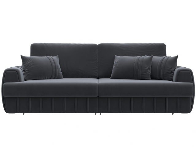 Диван-кровать "Лига-057" НПБ, SEVEN (СЕВЕН) 17 серый, велюр, 129213