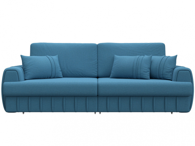 Диван-кровать "Лига-057" НПБ, Амур 10 голубой, рогожка, 129208