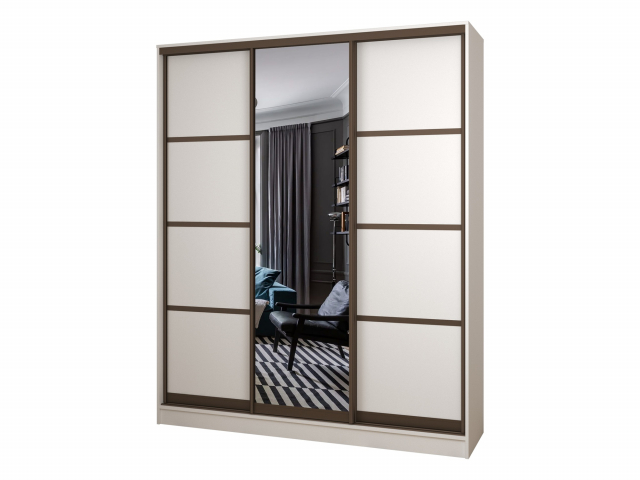 Шкаф-купе "Борнео-3-2" 3-х дверный, компоновка 2