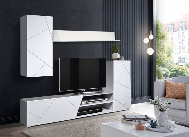 Стенка "Прага-6" белый/ПВХ софт белый