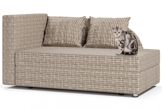Софа "Малютка" рогожка Корфу бежевая, левый угол