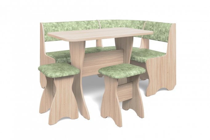 Кухонный набор "Тюльпан" однотон, ясень, велюр мохито