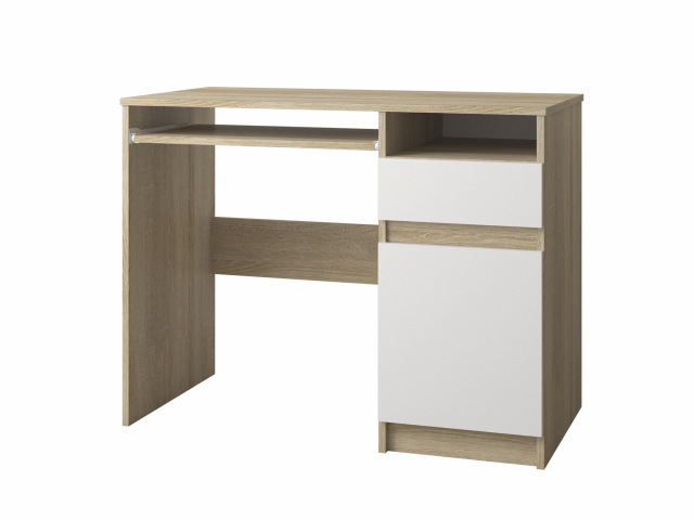 Стол компьютерный "Челси 3" дуб сонома, белый