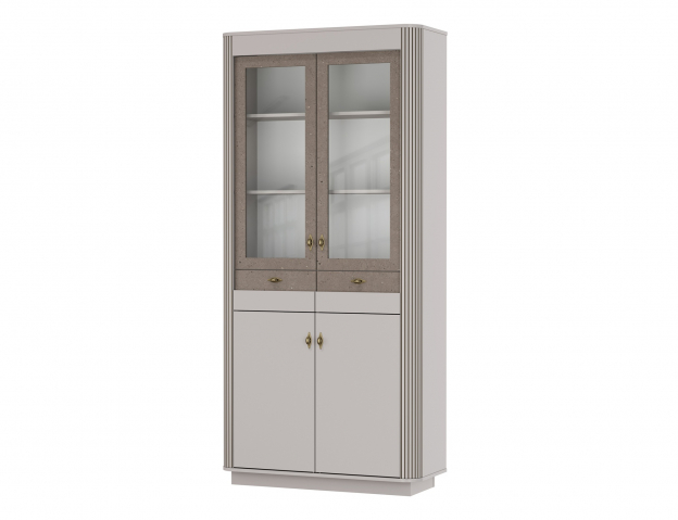 Шкаф комбинированный "Фантазия" 34.05 кашемир/дуо/Kroning (Кронинг) кашемир патина/стекло