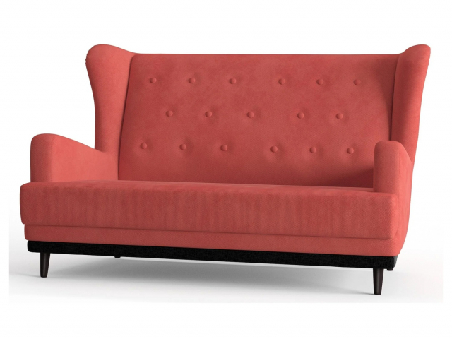 Диван прямой "Барон Люкс", велюр Max Orange (Макс оранж)