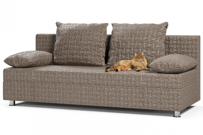 Диван-кровать "Британия" рогожка Корфу коричневая