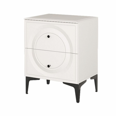 Тумба прикроватная "Валенсия 13.291" белый РЕ шагрень, белый шагрень ПВХ