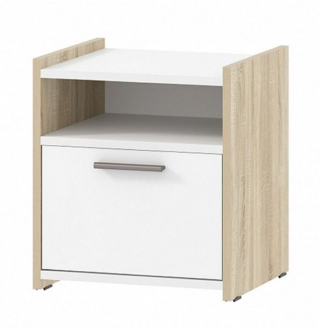 Тумба прикроватная "Симпл" НМ 013.11 белый/дуб сонома