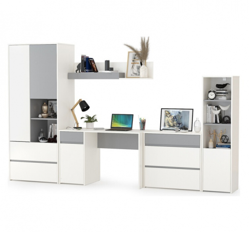 Детская "Торонто" комплектация 4, белый шагрень/стальной серый