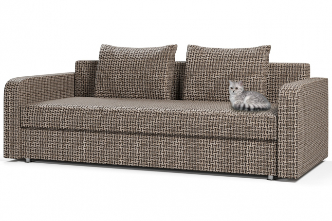 Диван-кровать "Леон" коричневая рогожка Корфу