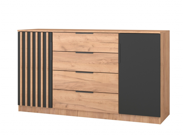 Комод "Соренто" дуб крафт золотой/антрацит