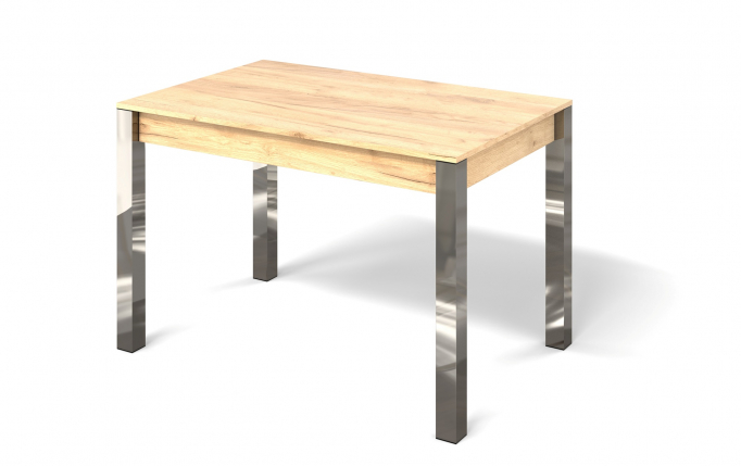 Обеденный стол "Милан-1" дуб крафт золотой, хром