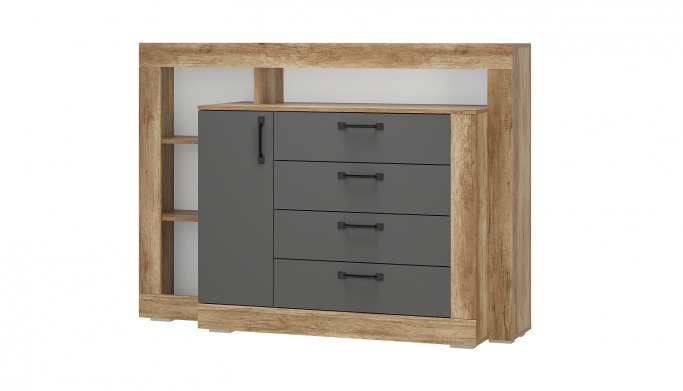 Комод многофункциональный "Прима" КМ-17, графит/дуб каньон