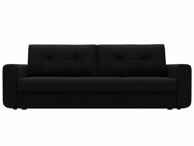 Диван-кровать "Лига-031", микровельвет черный, 121269