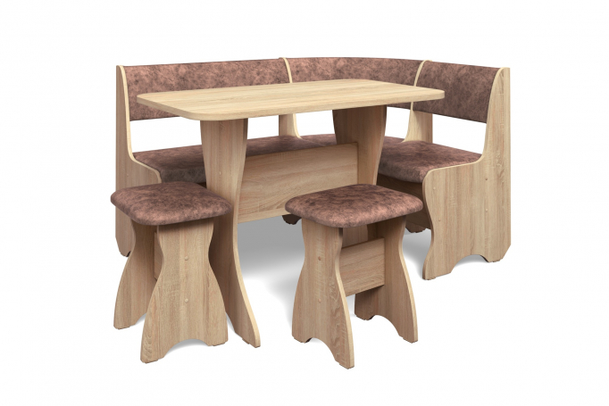 Кухонный набор "Тюльпан" однотон, дуб сонома, велюр коньяк