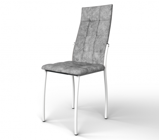 Стул "Волна" белый, велюр графит