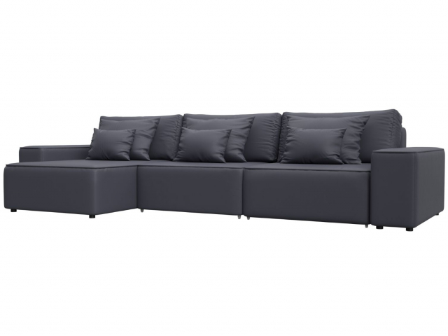 Угловой диван-кровать "Лига-074" экокожа GRIFON (ГРИФОН) 15 серая, 129874